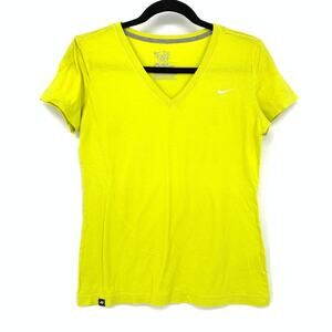 Nike Slim Fit Activewear T-Shirt Womens Size Medium Short Sleeve Citron Yellow